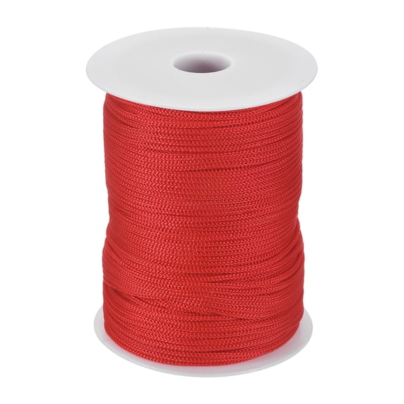 1/8 Inch Polypropylene Rope Braided Ropes, 400ft Nylon Rope Hollow Utility Cord for Clothesline, Camping, Hiking, Outdoor, Red
