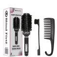 thumbnail image 1 of 1.8 Inch Round Boar Bristles Brush Nano Ionic Ceramic for Blow Drying & Straightening + Detangler Comb & Edge Brush, 1 of 14