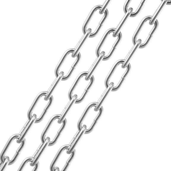 1/8 Inch x 33 Feet 350 Lbs Zinc Plated Proof Coil Chain with Quick Links Galvanized Carbon Steel for Towing Hanging Camping Pet