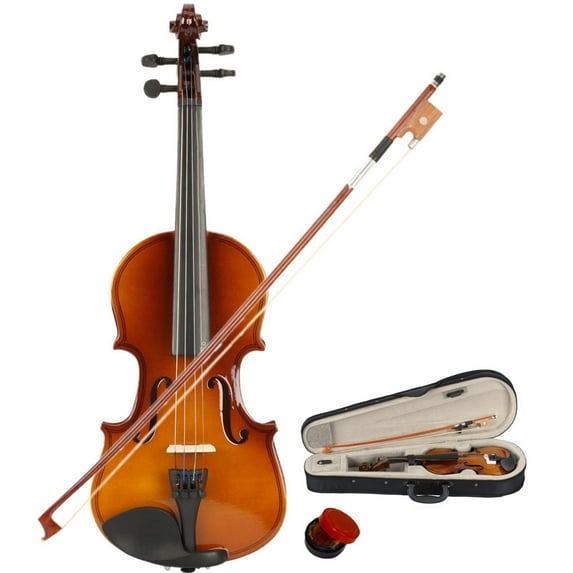 1/8 Kids Violin for Kids Ages 4-5, Kids Violin Beginners with Case, Bow and Rosin, Violin Set for Beginners, Holiday Gift, Nature Color