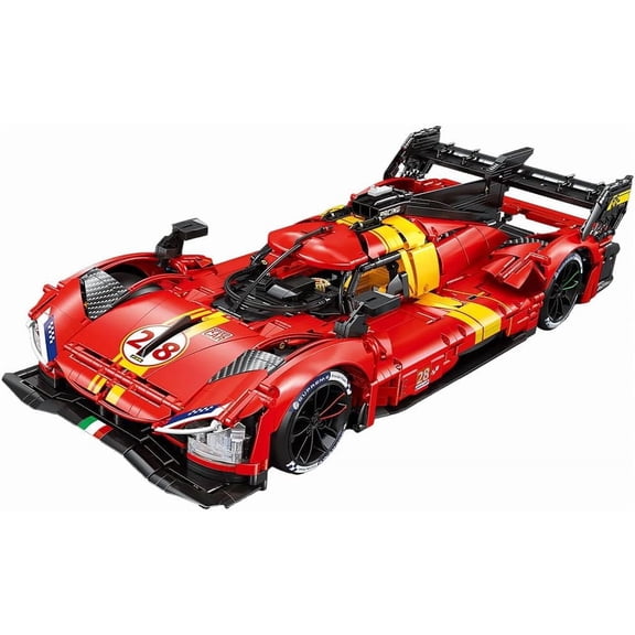 1:8 Le Mans Supercar 499P Race Car Toy Model Building Kit, Car Enthusiast Collection Ornament, Adult Collection Grade Mechanical Building Blocks (3350 PCS)