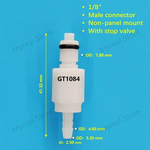 1-8 Male-CPC Liquid Quick Disconnect Connector, Plastic POM Shutoff
