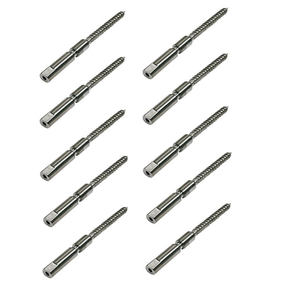 1/8" Marine Boat Stainless Steel Swageless Lag Stud Cable Wire Rope Fishing 10Pc