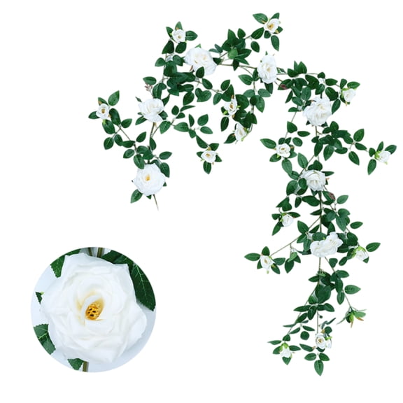 1.8-Meter Artificial Flower Vine, Fake Flower Vine, Plastic Flower Pipe, Balcony Decoration, White