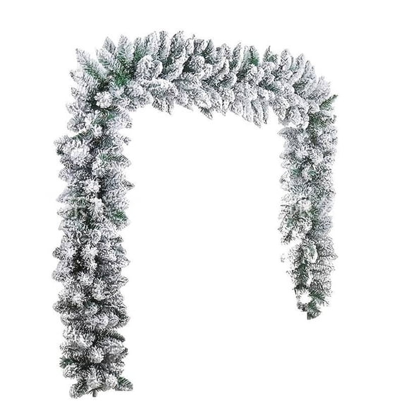 1.8 Meter Snow Flocked Christmas Garland with Winter Frosted for Tree Decorations Indoor Displays and Accents