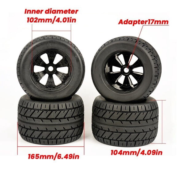 1/8 Monster Truck Wheel Tire Fits for Redcat Rovan HPI Savage XL MOUNTED GT FLUX HSP