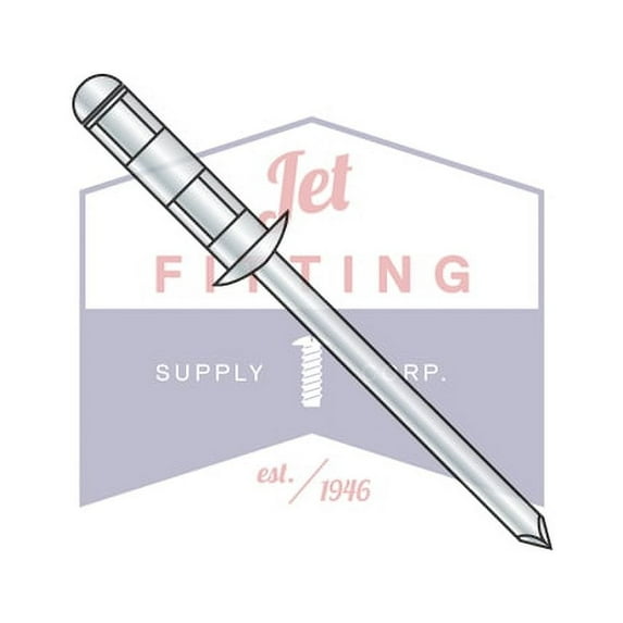 1/8" Multi-Grip Rivets | Steel Body - Steel Mandrel | Fix Dome Head | Body: Low Carbon Steel, Zinc Plate | Pin: Low Carbon Steel, Zinc Plated (Quantity: 8000)