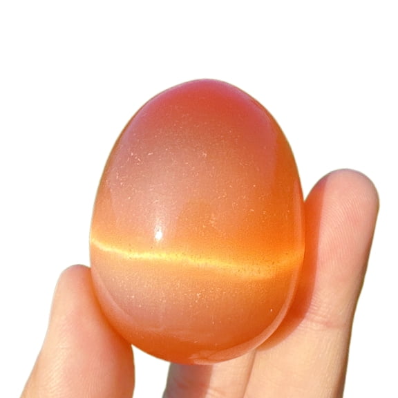1.8"Orange Cat's Eye Jasper Egg,Crystal Egg,Reiki Healing,Home Decoration,Crystal Gifts,Mineral Samples,Crystal Collection