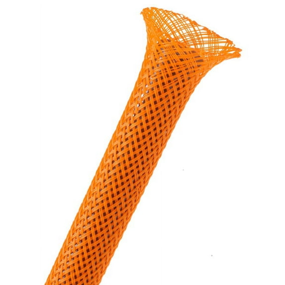 1/8" PET Expandable Braided Sleeving - Color: Orange - Length: 25FT