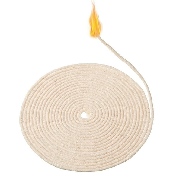0.16" Round Oil Lamp Wicks Replacement 32.8 ft Braided Cotton Wick Oil Lantern Wick for Candle Lamp Kerosene Burner Lighting and Paraffin Oil Wick
