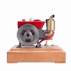 1/8 Scale 2.6cc Mini Single-Cylinder 4-Stroke Gas Engine Ready-to-Run w/ CDI Ignition, Evaporative Water Cooling, Belt Pulley Output. For Desktop Display & Mechanical Enthusiasts