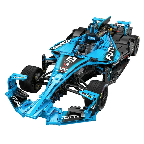 1:8 Scale FE Electric Formula Race Car Building Set, Aerodynamic Design with Halo Anti-Collision Frame & Large Tail Fin, Independent Suspension & Steering, Quick-Install for Remote Control, Ages 14+