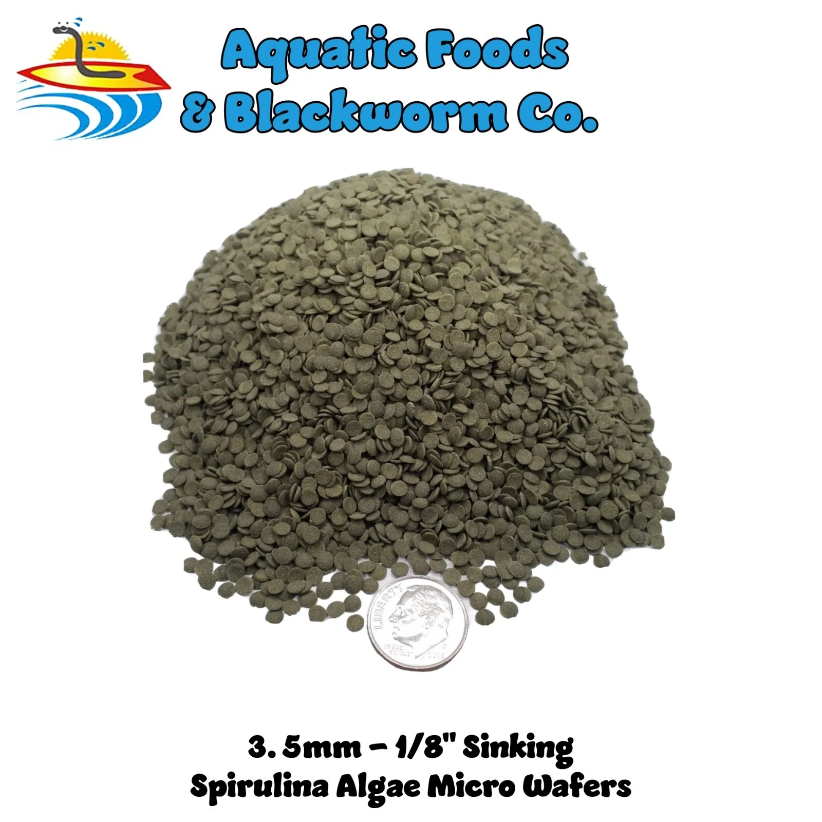 1/8" Shrimp, Snail, Crayfish Micro Sinking Wafers Of Algae, Spirulina, Veggies