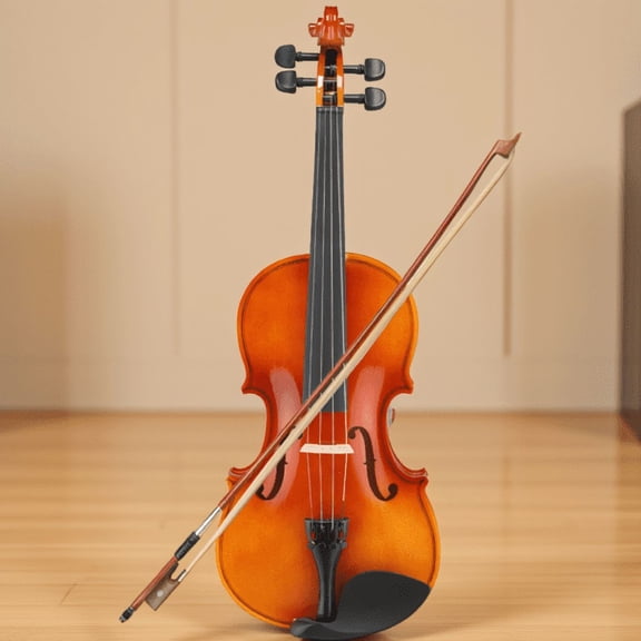 1/8 Size Acoustic Violin Starter Set for Ages 4-5, Wood with Case, Bow, Rosin, Strings and Shoulder Rest