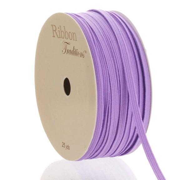 1/8" Skinny Elastic Ribbon Lavender 5 Yard