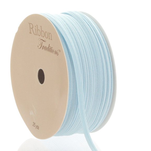 1/8" Skinny Elastic Ribbon Light Blue 5 Yard