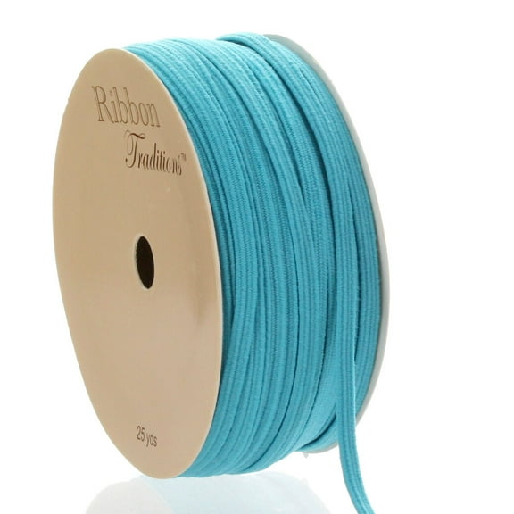 1/8" Skinny Elastic Ribbon Turquoise 5 Yard