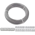 thumbnail image 1 of 1/8" Stainless Steel Wire Rope Cable,50ft PVC Coated Stainless Cable Wire Rope with Aluminum Crimping Loop for Sun Shade Sail Installation,Canopy Installation,Outdoor Hanging Cable Use, 1 of 5