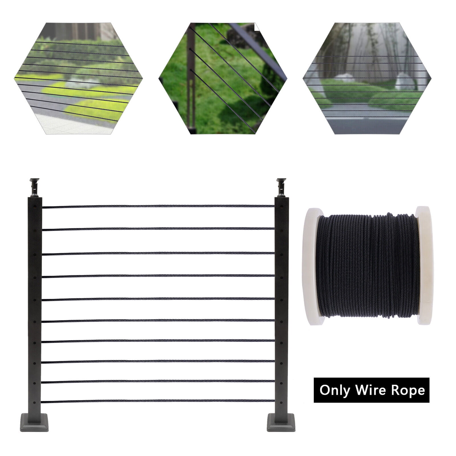 1/8" Steel Cable Wire Rope Cable Railing 300ft Wire Rope Stainless