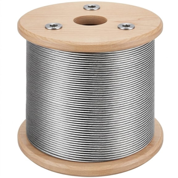 1/8" T316 Stainless Steel Cable, 500 ft 7x7 Wire Rope for Railing & Decking
