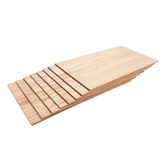 ' 1/8" Thin Sawn Red Oak Hardwood for CNC, , Hobbies, and Woodworking (8, 1/8" x 6.5" x 15")