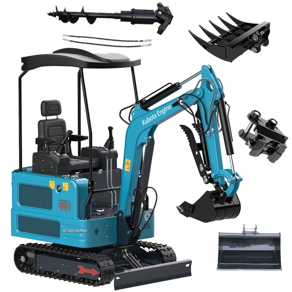 1.8 Ton New Pilot Control KubotaEnigne Diesel Mini Excavator, Digging Machine Attachments as Photos, Include Delivery & Unloading, 12 Months Parts Replacement Service