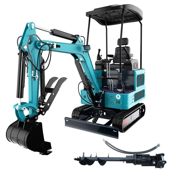 MachPro DS-180 1.8T Mini Excavator with Kubota Diesel Engine – Pilot Control, Hydraulic Thumb, Built-in Boom Pipes, 43" Wide – EPA Certified (Excavator Accessories - AUGER - 1.8 TON)