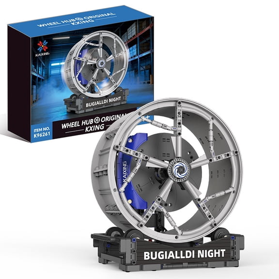 1:8 Wheel Hub Building Block Set, 520+ PCS Bionic Mechanical Alloy Wheel Model with Brake Disc, 10+ Ages STEM Engineering Toys, Desk Decoration Gifts for Car Fans