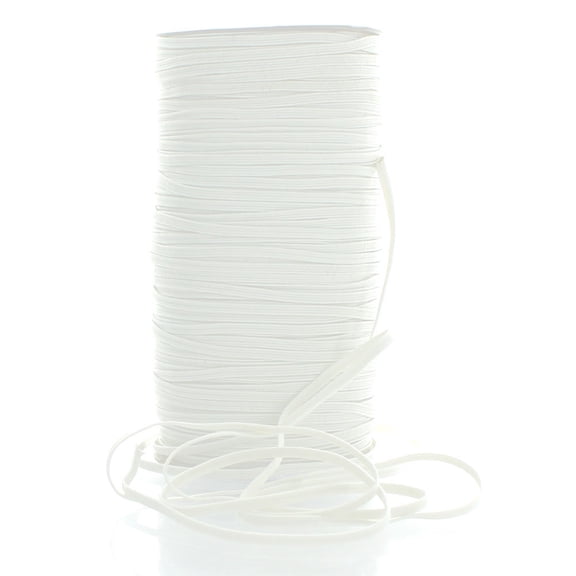 1/8" Width Skinny Elastic Band - Braided Cord - Ivory 200 Yards - USA Warehouse