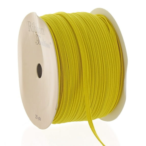 1/8" Skinny Elastic Ribbon Yellow 25 Yard