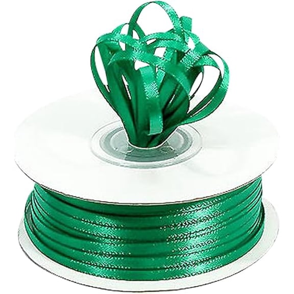 1/8" X 100 Yard Double Faced Satin Ribbon Art Sewing Party Favor Gift Ribbon (Emerald)