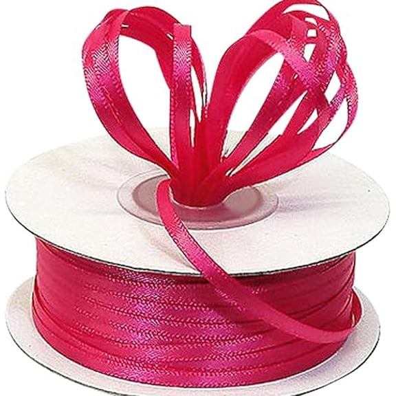 1/8" X 100 Yard Double Faced Satin Ribbon Art Sewing Party Favor Gift Ribbon (Hot Pink)