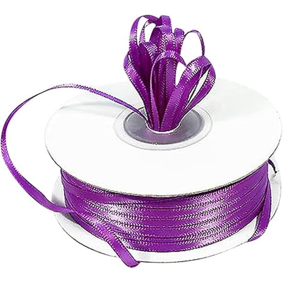 1/8" X 100 Yard Double Faced Satin Ribbon Art Sewing Party Favor Gift Ribbon (Purple)