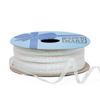 Flat Curling Ribbon 3/16 inch Wide x 66 feet-white Iridescent