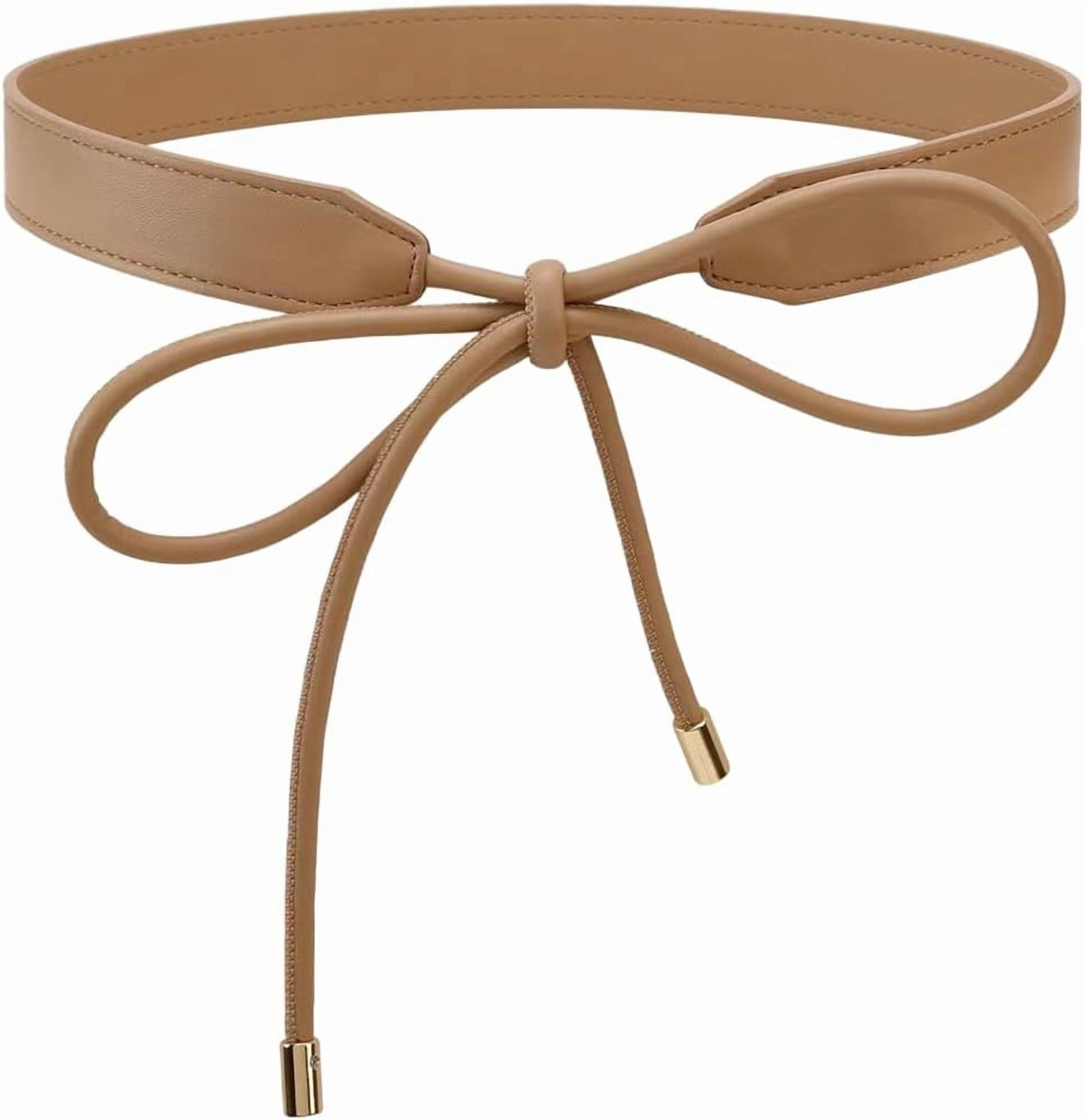 1.8 Yards Women Fashion PU Leather Tie Knot Skinny Belt 