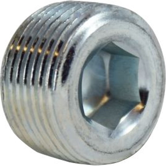 1/8 Zinc Plated Countersunk Hex Steel Plug