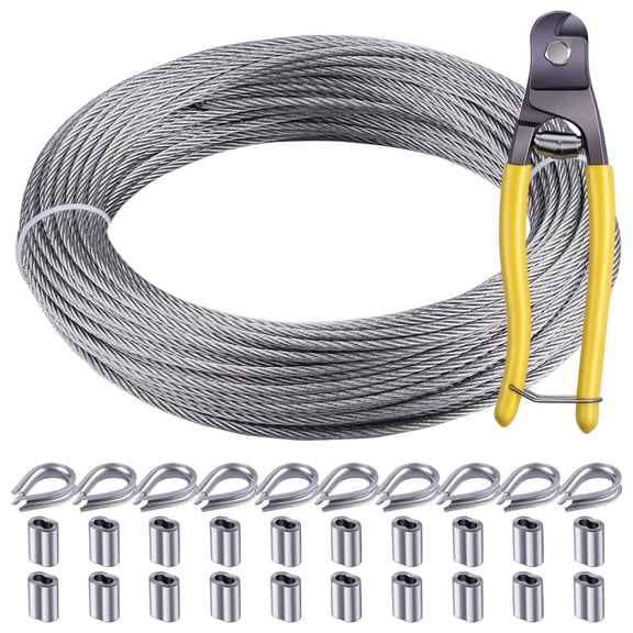 1/8 cable 100FT Kit Wire Rope Outdoor Hanging Garden Fence Deck Railing Kit