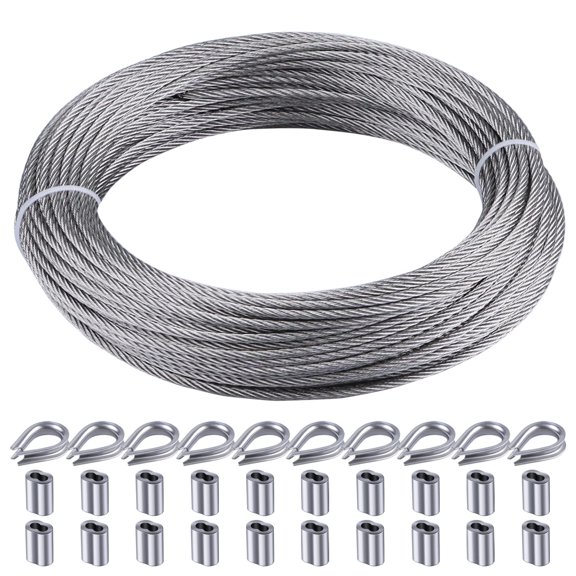 1/8 cable 100FT Stainless Steel Wire Rope Deck Railing Outdoor Hanging Kit