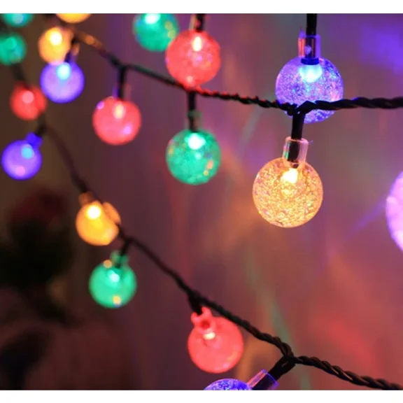 1.8 cm colorful bubble ball solar lighting outdoor string light 50 LED 9.5 m