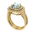 thumbnail image 1 of 1.8 ct Brilliant Round Cut Natural Aquamarine 18K Yellow Gold Halo Solitaire with Accents Engagement Bridal Wedding Ring Band Set size 5.75, 1 of 7