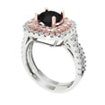 thumbnail image 1 of 1.8 ct Brilliant Round Cut Natural Onyx 18K White/Rose Gold Halo Solitaire with Accents Engagement Bridal Wedding Ring Band Set size 6.75, 1 of 7