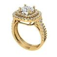 thumbnail image 1 of 1.8 ct Brilliant Round Cut White Sapphire 18K Yellow Gold Halo Solitaire with Accents Engagement Bridal Wedding Ring Band Set size 4.75, 1 of 7