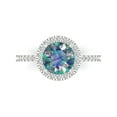 thumbnail image 1 of Clara Pucci 14K White Gold 1.8ct BlueMoissanite Halo Ring for Women, 1 of 8