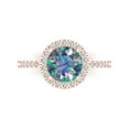 thumbnail image 1 of Clara Pucci 14K Rose Gold 1.8ct BlueMoissanite Solitaire with Accents Ring, 1 of 8