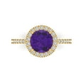thumbnail image 1 of Clara Pucci 14K Yellow Gold 1.8ct Amethyst Halo Ring for Women, 1 of 8