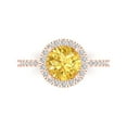 thumbnail image 1 of Clara Pucci 14K Rose Gold 1.8ct Citrine Solitaire with Accents Ring, 1 of 8