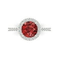 thumbnail image 1 of Clara Pucci 14K White Gold Solid Gold Garnet Halo Anniversary Ring for Women - 1.8 cttw Round Cut, 1 of 8