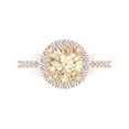 thumbnail image 1 of Clara Pucci 14K Rose Gold 1.8ct Morganite Solitaire with Accents Ring, 1 of 8