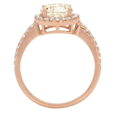 1.8 ct Round Cut Natural Morganite Solitaire with Accents Engagement Ring for Women in 18K Rose Gold