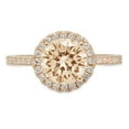thumbnail image 1 of 1.8 ct Round Cut Natural Morganite with Simulated Diamond Halo Accents 18K Yellow Gold Womens Engagement Ring, 1 of 6